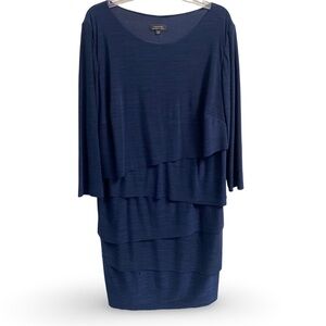 Tahari Arthur S. Levine Midnight Navy Blue Dress Size 16W